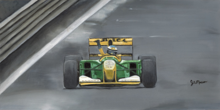 Michael Schumacher Painting- 1st Win Spa 1992 (Part 1 of Triptych)