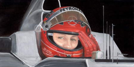 Michael Schumacher Painting - Salute to Fans (Part 3 of Triptych)